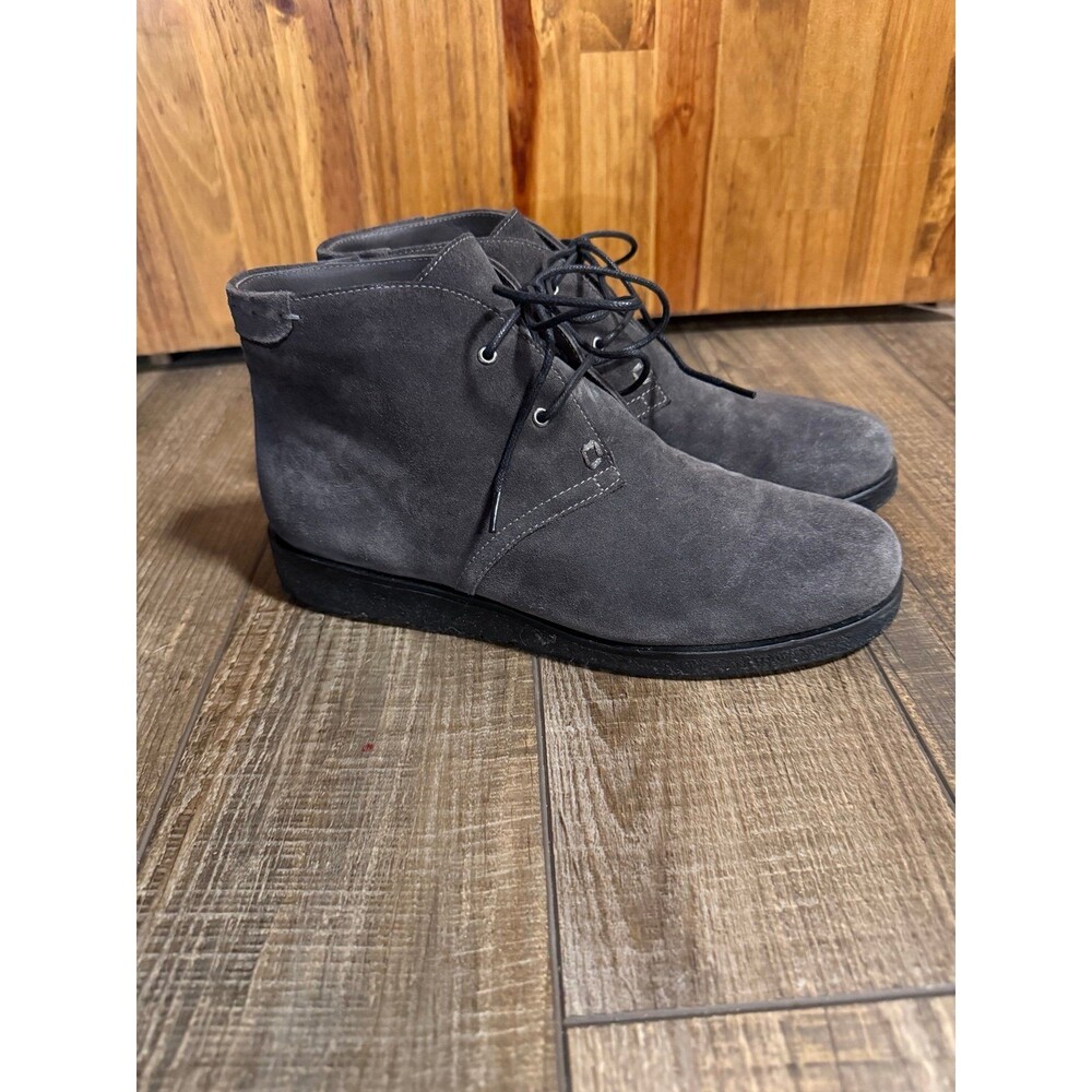 Via Spiga Jancy Chukka Suede Ankle Boots Sz. 7.5 Dark Gray